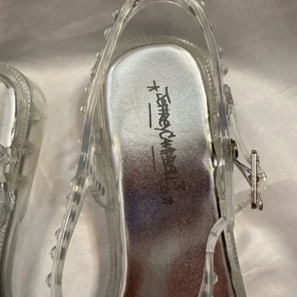 NWOT Jeffrey Campbell Transparent Jelly Embellished Ankle Strap Sandals Sz 8 - Picture 3 of 10